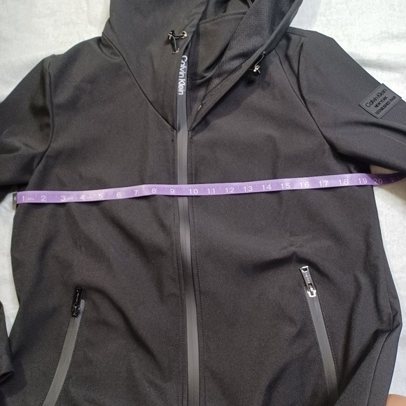 CALVIN KLEIN Black Flex Tech Hooded Jacket size XS - Picture 4 of 16